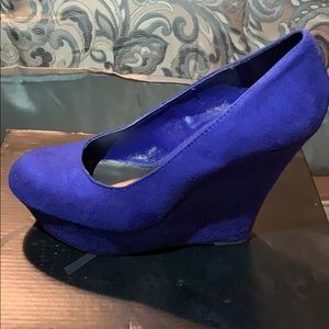 Brash Royal Blue wedge platform